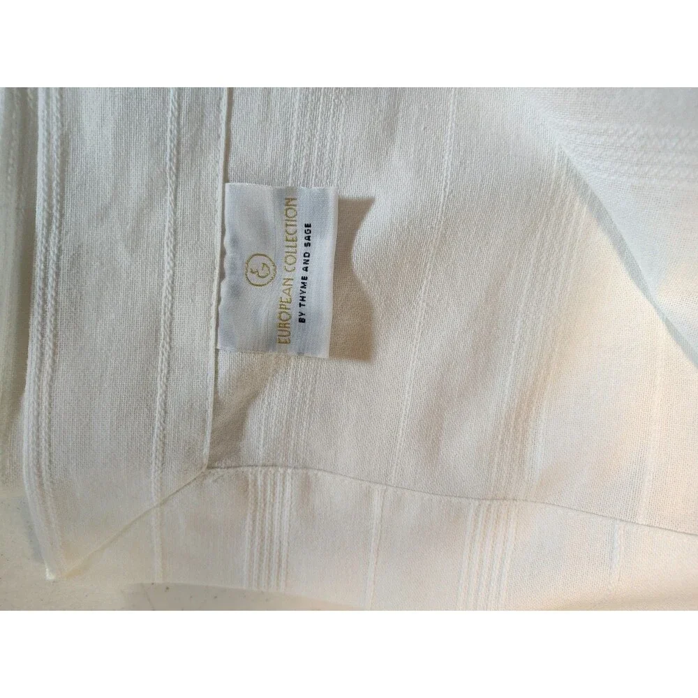 White Ribbed Tablecloth 5x7 By European Collection Time And Sage (1125)
